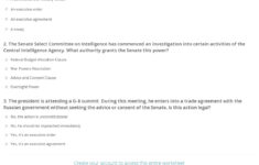 Quiz &amp; Worksheet - Roles Of President &amp; Congress In Foreign Policy with regard to The Presidency In Action Worksheet Answers