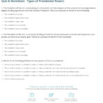 Quiz & Worksheet   Types Of Presidential Powers | Study Pertaining To Powers Of The President Worksheet