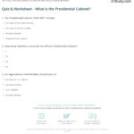 Quiz & Worksheet   What Is The Presidential Cabinet? | Study With The President's Cabinet Worksheet