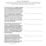 Roles Of The President | A Day In The Life Of The President Of The United  States Intended For A Day In The Life Of The President Worksheet