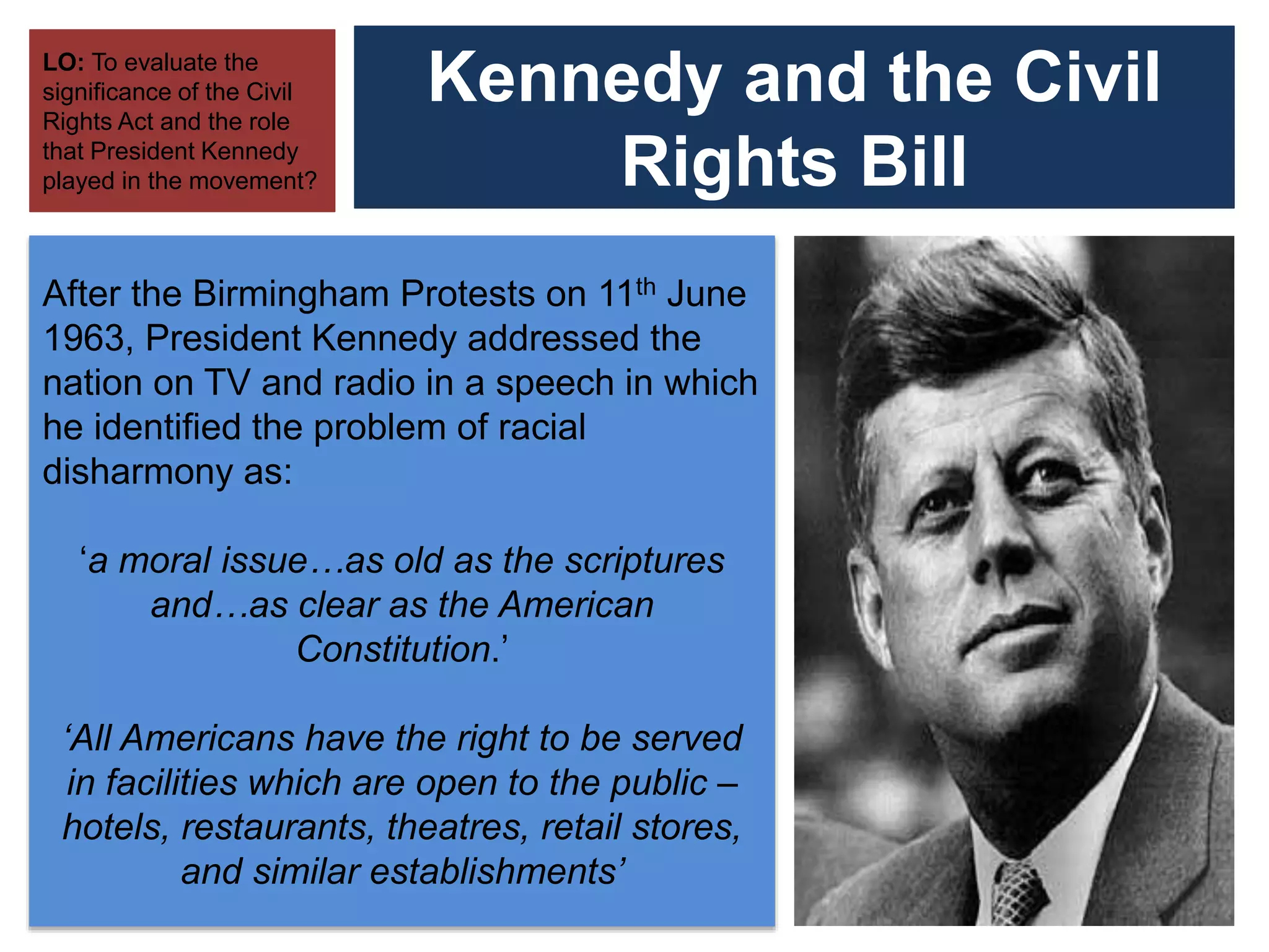 The Civil Rights &amp;amp; Voting Act | Pptx inside President Kennedy&amp;amp;#039;s Speech On Civil Rights Worksheet Answers