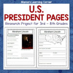 U.s. Presidents Research Project | Madeteachers Intended For President Research Worksheet