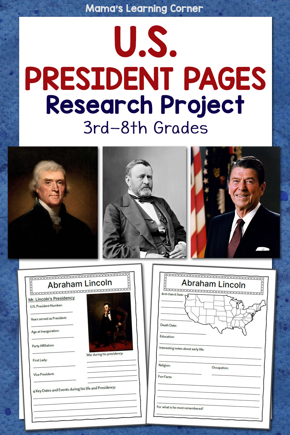 U.s. Presidents Research Project - Mamas Learning Corner in President Research Worksheet
