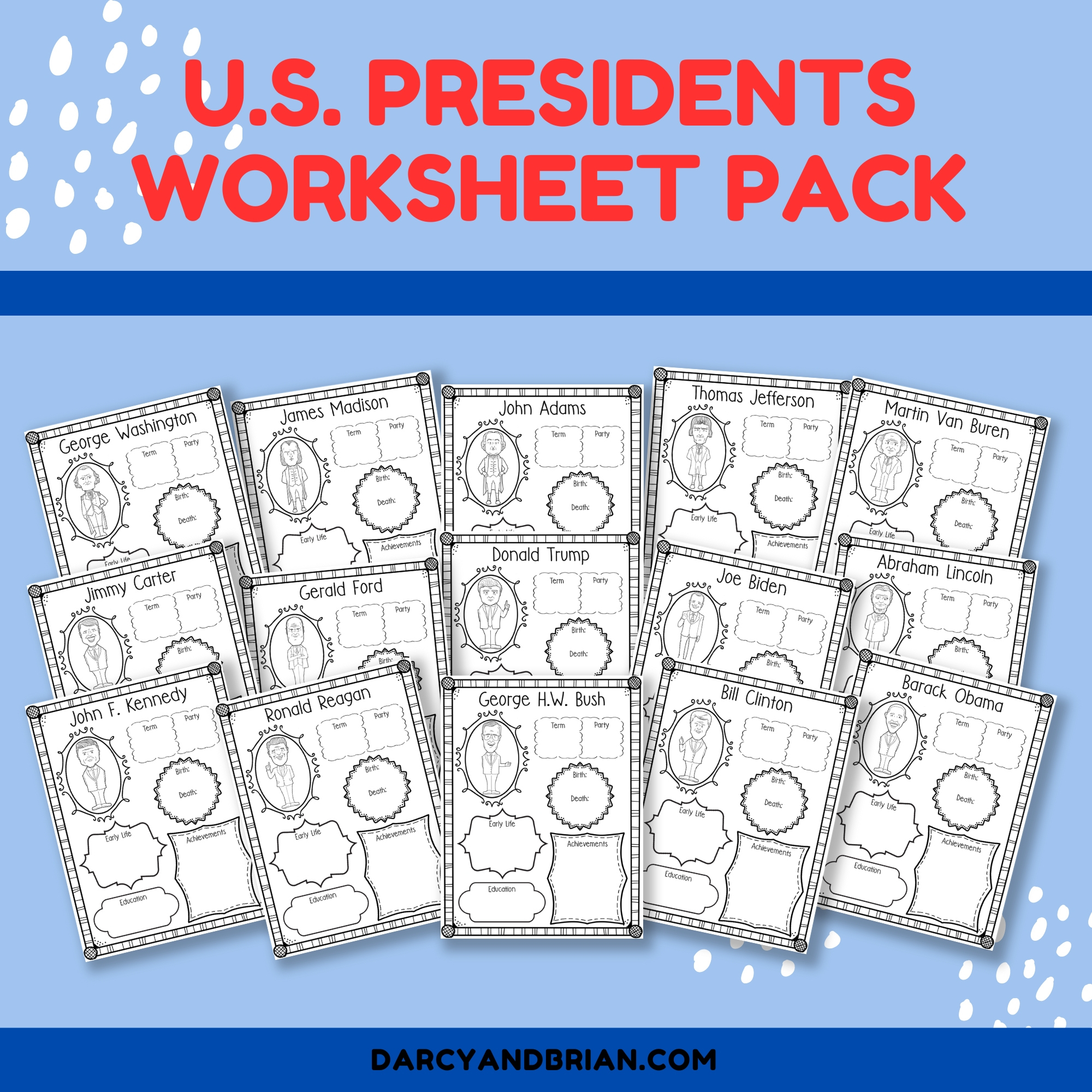 U.s. Presidents Worksheet Pack in The Clinton Presidency Worksheet