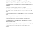 Us Presidency: Chapter Assignment & Study Guide For Chapter 8 The Presidency Worksheet Answers