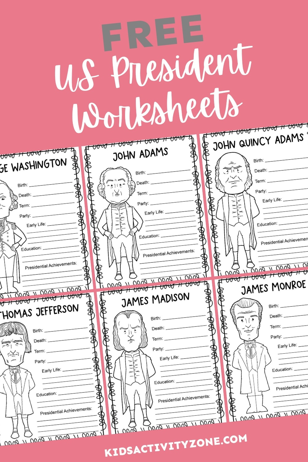 Us President Worksheets - Kids Activity Zone for Free Us Presidents Worksheets