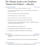 Us Presidents 1789 1825: Study Guide & Worksheet Pertaining To Washington'S Presidency Worksheet
