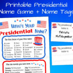 Was Ist Ihr Präsidentschafts Namensspiel, 4. Juli Party Spiel Zum Regarding Name That President Worksheet
