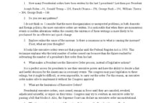 Week 09 Assignment Worksheet - Polsc 110: Executive Orders for Executive Orders And The Power Of The President Worksheet