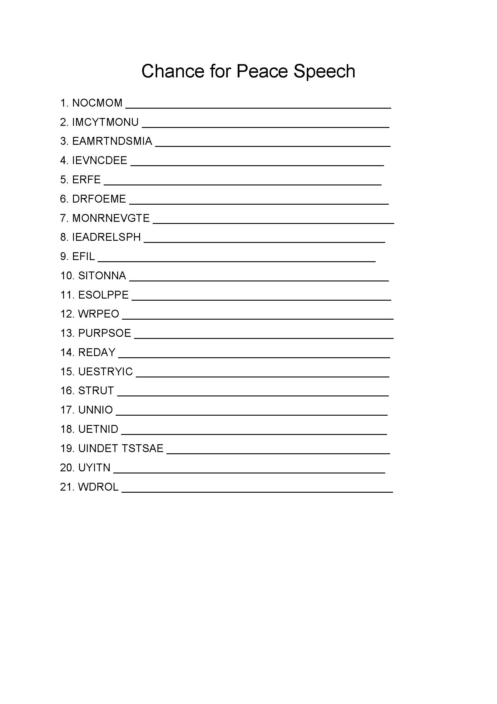 Word Puzzles | Eisenhower Presidential Library inside President Eisenhower And the Chance For Peace Worksheet Answers